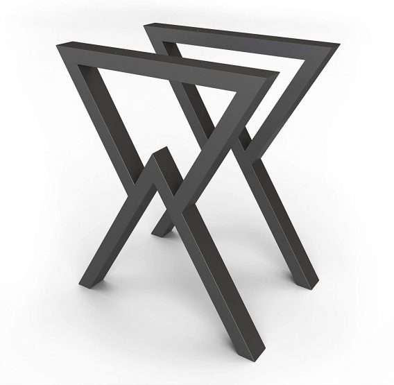 Dizaina metāla galda kājas, 2 gab., 500mm x 700mm, Melnas