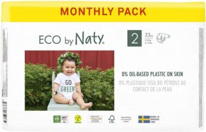 pamperi Eco by Naty, izmērs 2, 3-6 kg, 4x33gab.(132gab.)