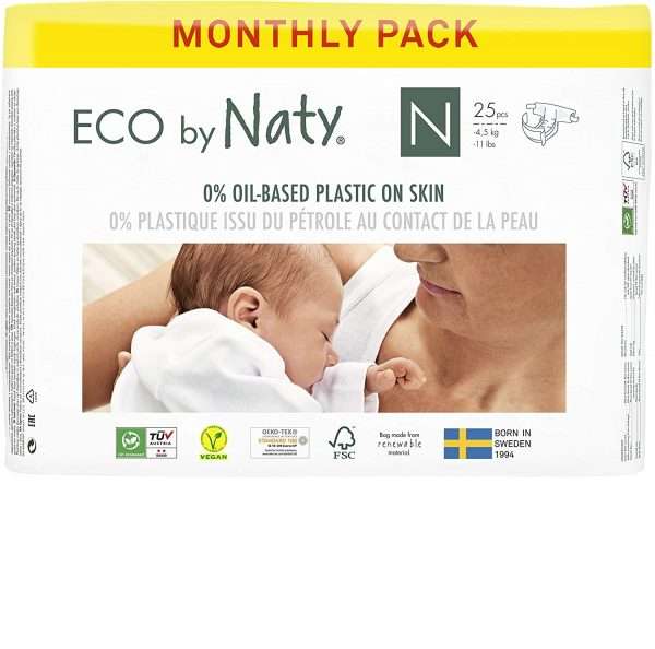 Eco by Naty, jaundzimušajiem, 4x25gab. (100gab.)