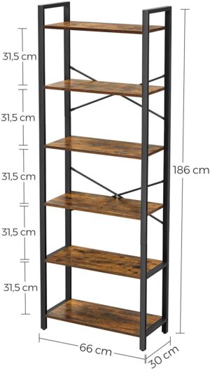 Grāmatu plaukts 66x30x186 cm