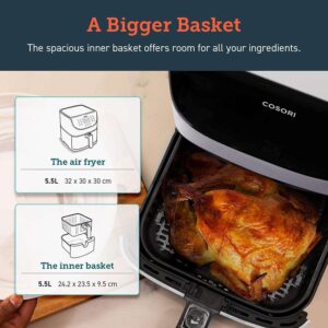 Karstā gaisa friteris Cosori Air Fryer 5.5L XXL Balts