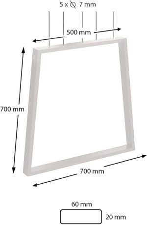Metāla galda kājas, 2 gab., 500mm x 700mm, Baltas