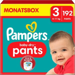 pampers baby dry pants 3 6 11 kg 180gab. (vācija)