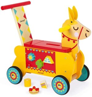 Attīstošā rotaļlieta Janod Llama Ride-On koka balansa braucamais