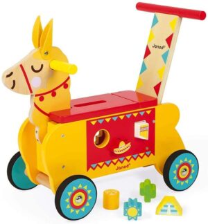 Attīstošā rotaļlieta Janod Llama Ride-On koka balansa braucamais