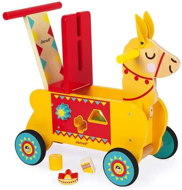 Attīstošā rotaļlieta Janod Llama Ride-On koka balansa braucamais