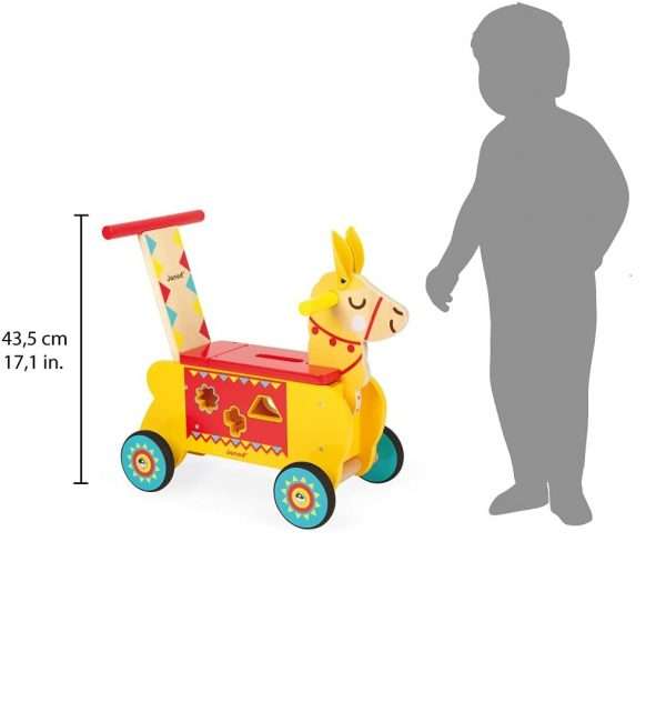 Attīstošā rotaļlieta Janod Llama Ride-On koka balansa braucamais
