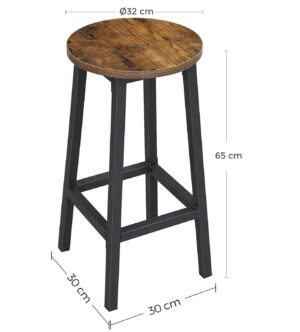 Bāra krēsls Vintage 2 gab. brūnsmelns, 65cm, LBC32X