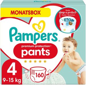 Autiņbiksītes Pampers Premium Protection Pants, izmērs 4, 9kg-15kg, 160 gab.