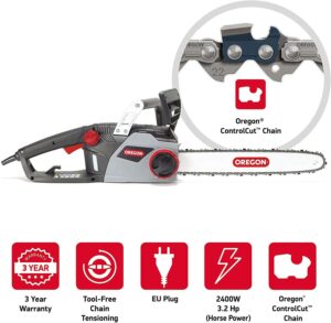 elektriskais ķēdes motorzāģis oregon cs1400 2400w, 40 cm1