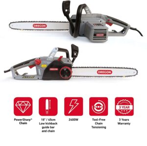 elektriskais ķēdes motorzāģis oregon cs1500 2400w, 55 cm3