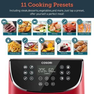 Karstā gaisa friteris Cosori Air Fryer 5.5L XXL Sarkans