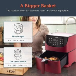 Karstā gaisa friteris Cosori Air Fryer 5.5L XXL Sarkans