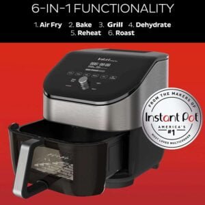 karstā gaisa friteris instant pot 6qt vortex plus clearcook 5.7l nerūsējoša tērauda1