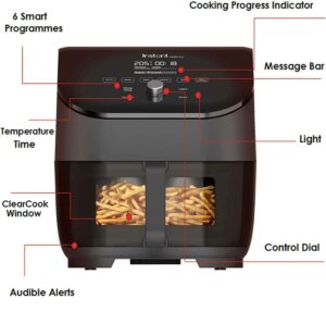 karstā gaisa friteris instant pot 6qt vortex plus clearcook 5.7l8