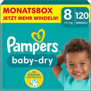 pampers baby dry 8 17+kg 120gab. (vācija)