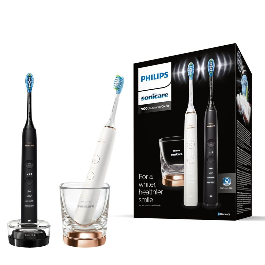 electric toothbrush philips sonicare diamondclean 9000 hx9914/57 black and white