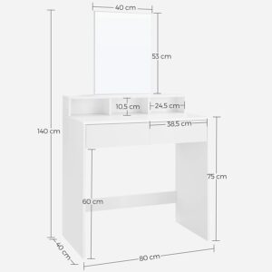 kosmētikas galds rdt113w01 80 x 40 x 140 cm (p x g x a)2