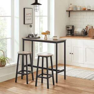bāra krēsli industrial style 2 gab. pelēks melns 65cm2