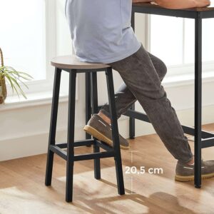 bāra krēsli industrial style 2 gab. pelēks melns 65cm3