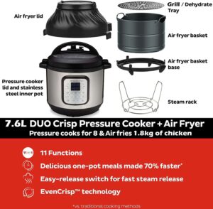 instant pot duo crisp + hot air fryer 11in1 7.6 l
