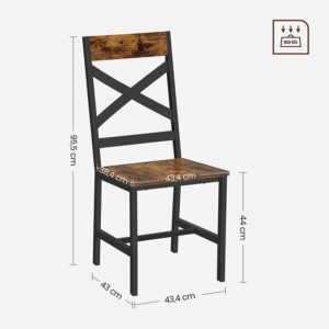 Ēdamistabas krēsls vintage brūns melns 2 gab. ldc094b01 1
