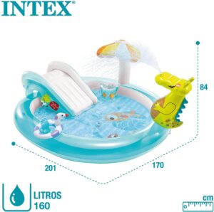 piepūšamais bērnu baseins intex krokodīls 57165np 201 x 170 x 84 cm 2