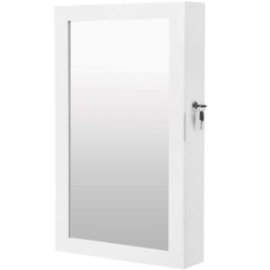 rotaslietu skapis ar spoguli (37 x 10 x 67 cm) balts