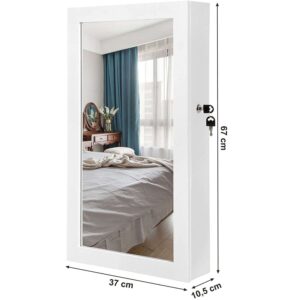 rotaslietu skapis ar spoguli (37 x 10 x 67 cm) balts