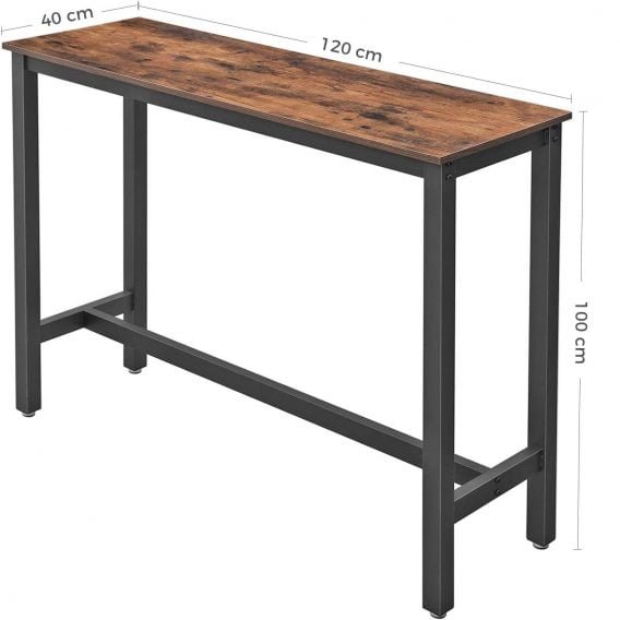 bāra galds industrial 120 x 40 x 100 cm lbt12x brūns/melns
