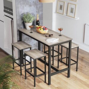 bāra galds industrial lbt015b02 120 x 60 x 90 cm ar 2 bāra krēsliem pelēks/melns
