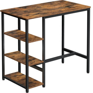 bāra / virtuves galds industrial lbt11x ar 3 plauktiem 109 x 60 x 100 cm vintage brūns