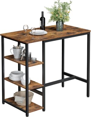 bāra / virtuves galds industrial lbt11x ar 3 plauktiem 109 x 60 x 100 cm vintage brūns