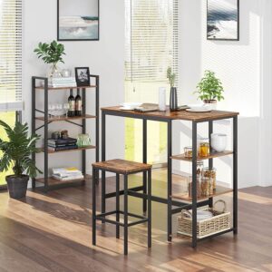 bāra / virtuves galds industrial lbt11x ar 3 plauktiem 109 x 60 x 100 cm vintage brūns