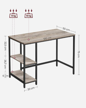 datorgalds / rakstāmgalds lwd046b02 100 x 50 x 75 cm (g x p x a)
