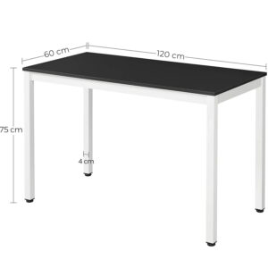 datorgalds / rakstāmgalds vasagle 120 x 60 x 75 cm (g x p x a) melns balts