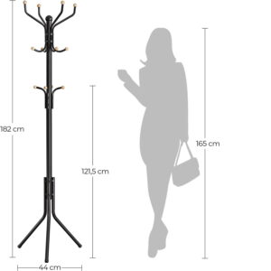 drēbju pakaramais statīvs songmics 182 x 44 cm melns