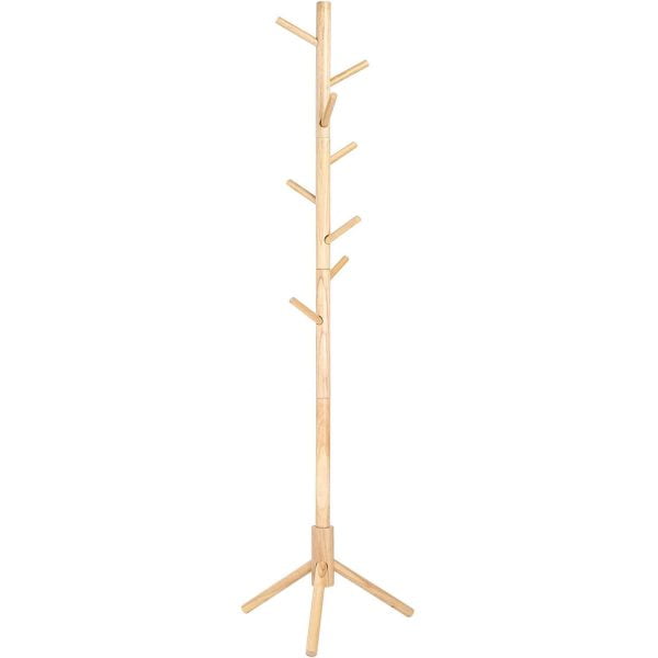 drēbju pakaramais statīvs vasagle 175 x 47 cm naturāls koks