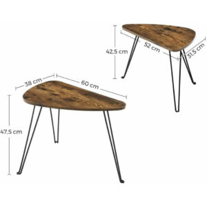 kafijas galdiņi industrial lnt012b01 brūns, melns