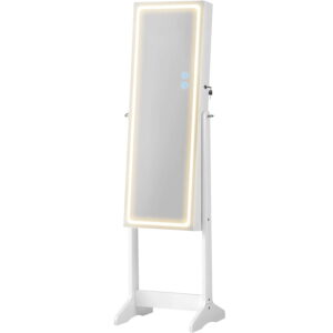 rotaslietu skapis ar spoguli led apgaismojumu jjc012w01 balts
