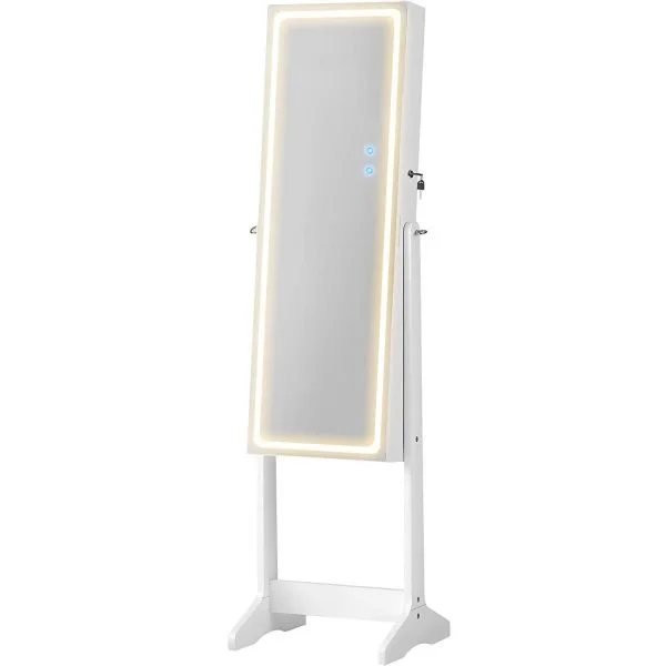 rotaslietu skapis ar spoguli led apgaismojumu jjc012w01 balts