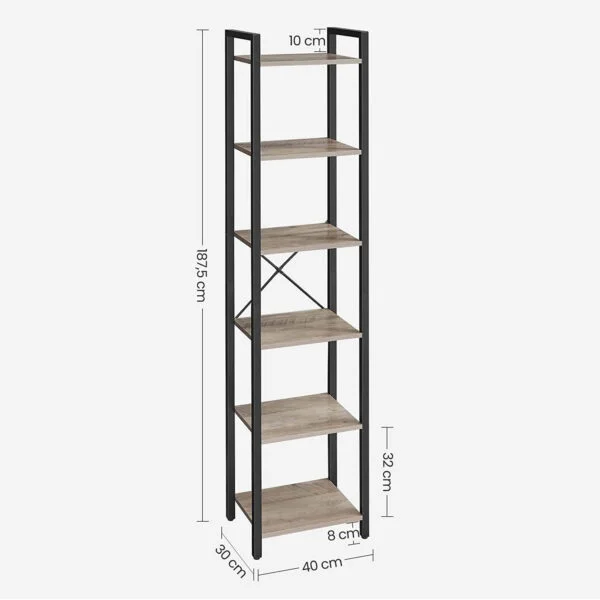 grāmatu plaukts lls101b02 40 x 30 x 187.5 cm