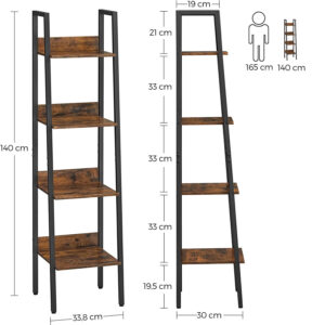 grāmatu plaukts lls108b01 33.8 x 30 x 140 cm