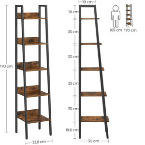 grāmatu plaukts lls109b01 33.8 x 30 x 170 cm