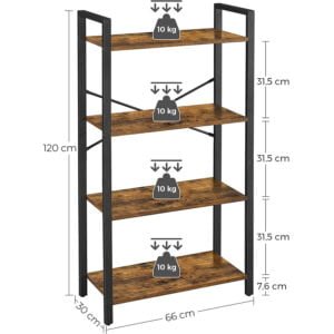 grāmatu plaukts lls60bx 66x30x120 cm