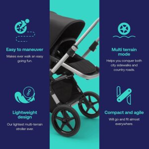 rati bugaboo lynx 2 in 1 rāmis alumīnija, audums melnā krāsā