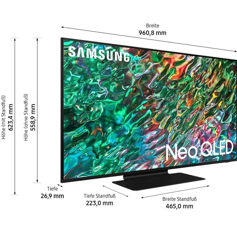 televizors samsung neo qled 4k qn90b 43 inch gq43qn90batxzg hdr dolby atmos 2022