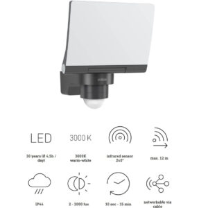 Āra prožektors ar kustību sensoru steinel xled pro 240 s ‎068066 2124 lm 19.3 w ip 44 tumši pelēks