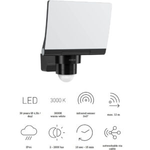 Āra prožektors ar kustību sensoru steinel xled pro 240 s ‎068110 2124 lm 19.3 w ip 44 melns