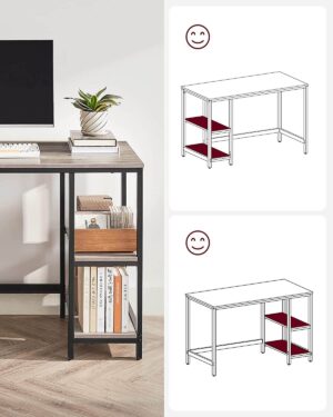 datorgalds / rakstāmgalds lwd47mb 120 x 60 x 75 cm (g x p x a) pelēks
